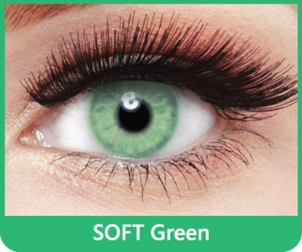 SoftColours - Green (2 měsíční čočky) - nedioptrické - poškozený obal