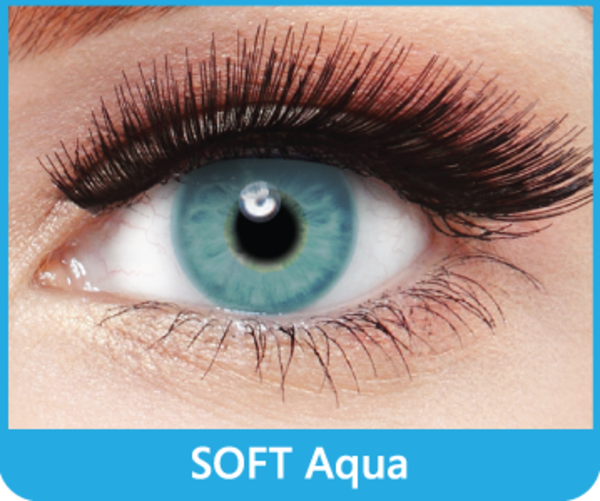 SoftColours - Aqua (2 měsíční čočky) - nedioptrické - poškozený obal