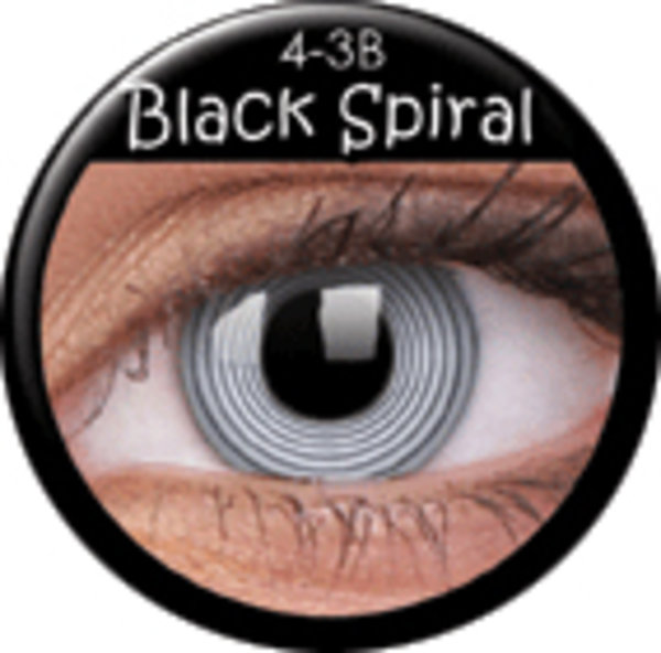 ColourVue Crazy čočky - Black Spiral (2 ks roční) - nedioptrické