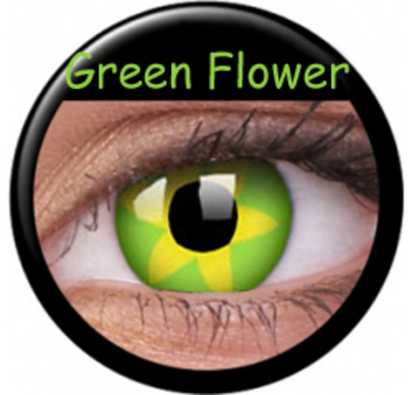 ColourVue Crazy čočky - Green Flower (2 ks roční) - nedioptrické