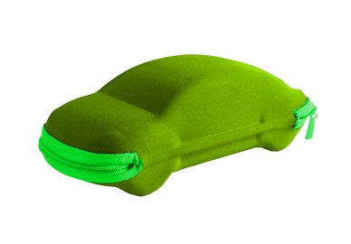Pouzdro na brýle se zipem - auto zelené