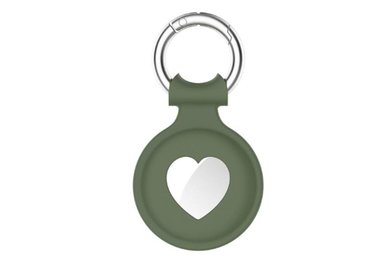 Silikonový ochranný kryt pro AirTag - tvar srdce tmavě zelený